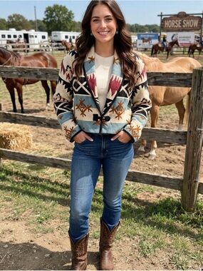 Vintage Flashback Southwestern Tapestry Jacket DS NWT Size M